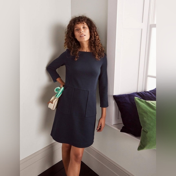 Boden Dresses & Skirts - Boden Auria Ottoman Shift Dress Navy 3/4 Sleeve Work Office Dress Size 8 Petite